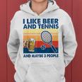 I Like Beer And Tennis Maybe 3 People ビンテージ レディースパーカー