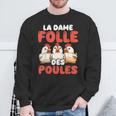 La Dame Folle Des Poules Amoureux Éleveur Ferme Sweater e Cadeaux pour les vieillards