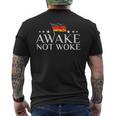 Awake Not Woke Anti-Zensur Redefreiheit T-Shirt mit Rückendruck