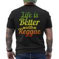 Das Leben Ist Besser Mit Reggae-Musik Jamaicaintage T-Shirt mit Rückendruck
