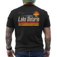 Retro Sunset Great Lakes Lake Ontario Sleeveless Men's T-shirt Back Print