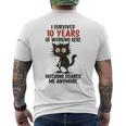 10 Años De Aniversario De Trabajoobreviví 10 Años De Trabajo Camiseta Hombre Estampado Espalda