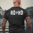 Adhs Rockt Adhs Ist Eineuperkraft T-Shirt mit Rückendruck Geschenke für alte Männer