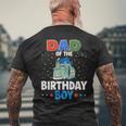 Dad Of The Birthday Boy Garbage Truck Birthday Family Men's T-shirt Back Print Gifts for Old Men