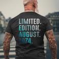 Édition Limitée Août 1974 Retrointage 1974 T-shirt imprimé au dos Cadeaux pour les vieillards