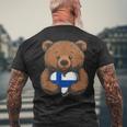 Finnische Wurzeln Bär Herz Finnischertolz Finnland Flagge T-Shirt mit Rückendruck Geschenke für alte Männer