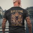 All Cats Are Pettable Some Only Once Wild Vintage Men's T-shirt Back Print Gifts for Old Men