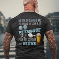 La Pétanque Et La Bière Priorités Claires Humour Papa Papy T-shirt imprimé au dos Cadeaux pour les vieillards