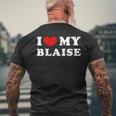 I Love My Blaise J'aime Mon Blaise T-shirt imprimé au dos Cadeaux pour les vieillards