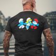 Puffetta Del Film Dei Puffi E Papà Chei Tengono Per Mano Bambini T-shirt da uomo con stampa posteriore Regalos para ancianos