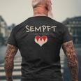 Sempft Fränggisch Fränkisch Lustige Franken T-Shirt mit Rückendruck Geschenke für alte Männer