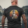 Vintage Dog Dad Retro Bull Terrier Papá Día Del Padre Para Hombres Camiseta Hombre Estampado Espalda Regalos para ancianos