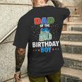 Dad Of The Birthday Boy Garbage Truck Birthday Family Men's T-shirt Back Print Gifts for Him