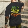 Das Leben Ist Besser Mit Reggae-Musik Jamaicaintage T-Shirt mit Rückendruck Geschenke für Ihn