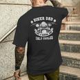 Divertente Papà Motociclista Cool Motorcyclist Motorbike T-shirt da uomo con stampa posteriore Regalos para él