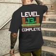 Gamer Kinder 13 Geburtstag Jungen 13 Jahre Level Complete T-Shirt mit Rückendruck Geschenke für Ihn