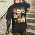 Grafica Con Gatti Giapponesi Che Mangianonack Gatto Papà T-shirt da uomo con stampa posteriore Regalos para él