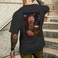 John Pork Bere Birra Pub Divertente Brainrot Meme Papà T-shirt da uomo con stampa posteriore Regalos para él