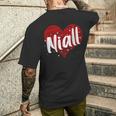 Lustiger Personalisierter Name Niall Herz I Love Niall Meme T-Shirt mit Rückendruck Geschenke für Ihn