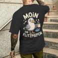 Moin Ihr Flitzpiepen Norddeutscherpruch Für Morgenmuffel T-Shirt mit Rückendruck Geschenke für Ihn