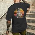 Vintage Dog Dad Retro Bull Terrier Papá Día Del Padre Para Hombres Camiseta Hombre Estampado Espalda Regalos para él