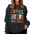 Awesome Level 8 Unlocked 8Th Birthday Boy Girlideo Gamer レディーススウェットシャツ