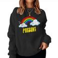 Present Cute arcastic Retrointage Rainbow レディーススウェットシャツ