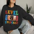 Awesome Level 8 Unlocked 8Th Birthday Boy Girlideo Gamer レディーススウェットシャツ 彼女への贈り物