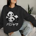 Cute Kawaii Pandas Pajama かわいいパンダのパジャマ レディーススウェットシャツ 彼女への贈り物