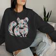 かわいいチンチラ花柄チンチラ 長袖tシャツ レディーススウェットシャツ 彼女への贈り物