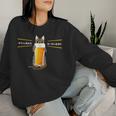 ビールをすすめるねこ 猫 ビール Cat Beer 日本語バージョン レディーススウェットシャツ 彼女への贈り物