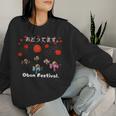 踊ってます。Obon Festival 夏祭り 盆踊り 花火 お盆 ゆかた 着物 衣装 レディーススウェットシャツ 彼女への贈り物