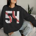 野球選手 ジャージ 番号54 54 Proud Baseball Mom Dad レディーススウェットシャツ 彼女への贈り物