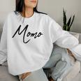 Beautiful Handwritten Font Momo Calligraphy レディーススウェットシャツ 彼女への贈り物