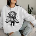 Dog Dad Mompace 宇宙飛行士ゴールデンドゥードル レディーススウェットシャツ 彼女への贈り物