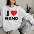 I Heart Momo ファーストネーム I Love パーソナライズ レディーススウェットシャツ 彼女への贈り物