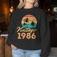 Intage 1986 Nació Cumpleaños Retro Cuello Sudadera Mujer Regalos divertidos