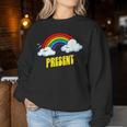 Present Cute arcastic Retrointage Rainbow レディーススウェットシャツ 面白い贈り物