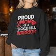 Sickle Cell Warrior Awareness Proud Mom Burgundy Ribbon Women Sweatshirt Funny Gifts