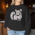 かわいいチンチラ花柄チンチラ 長袖tシャツ レディーススウェットシャツ 面白い贈り物