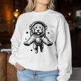Dog Dad Mompace 宇宙飛行士ゴールデンドゥードル レディーススウェットシャツ 面白い贈り物