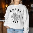 Mamma Mia Best Mum Ever スパゲッティ イタリアンヌードルラブ レディーススウェットシャツ 面白い贈り物
