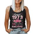 53歳 1973年8月 花柄 53歳 誕生日 男性 女性 レディースタンクトップ