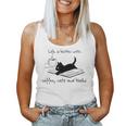 Life Is Better With Books Cats And Coffee レディースタンクトップ