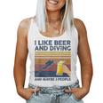 I Like Beer And Diving And Maybe 3 People 面白いギフト レディースタンクトップ