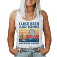 I Like Beer And Tennis Maybe 3 People ビンテージ レディースタンクトップ