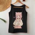 かわいい アニメ 女の子 抱っこ 猫 かわいい 漫画 猫好き オタク レディースタンクトップ 面白い贈り物