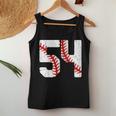 野球選手 ジャージ 番号54 54 Proud Baseball Mom Dad レディースタンクトップ 面白い贈り物