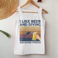 I Like Beer And Diving And Maybe 3 People 面白いギフト レディースタンクトップ 面白い贈り物