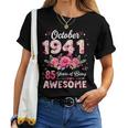 85歳 1941年10月 花柄 85歳 誕生日 男性 女性 レディースTシャツ
